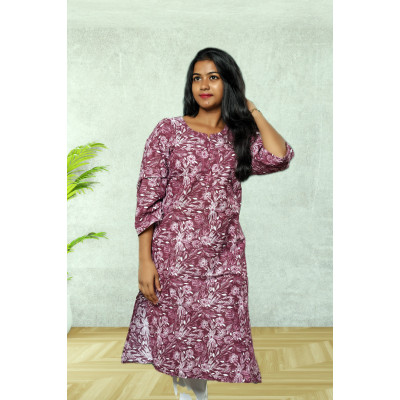 Cotton Violet Kurti for Women