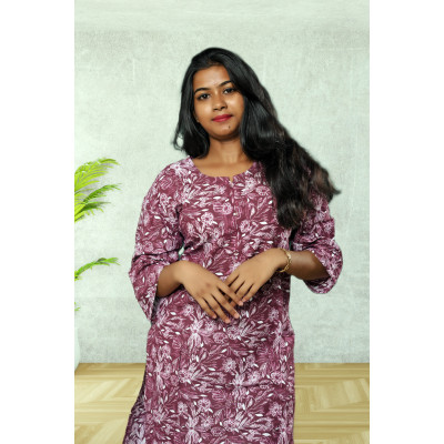 Cotton Violet Kurti for Women