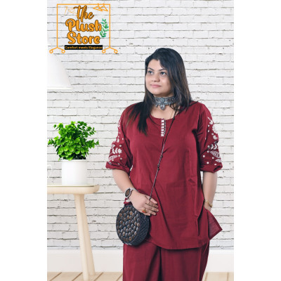Pure Cotton Co-ord set with Embroidery for Women