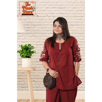 Pure Cotton Co-ord set with Embroidery for Women