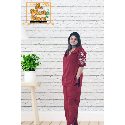 Pure Cotton Co-ord set with Embroidery for Women