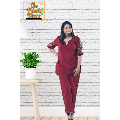 Pure Cotton Co-ord set with Embroidery for Women