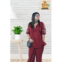 Pure Cotton Co-ord set with Embroidery for Women