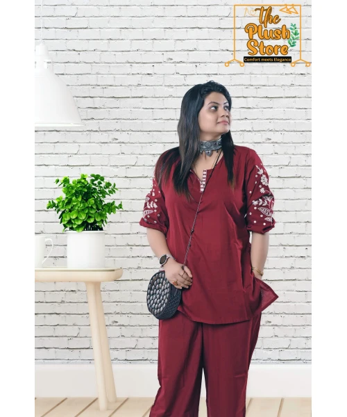 Pure Cotton Co-ord set with Embroidery for Women