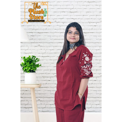 Pure Cotton Co-ord set with Embroidery for Women