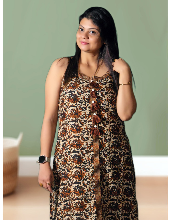 Cotton Sleeveless Long Kurti For Women