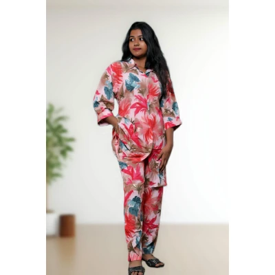 Rayon Floral Co-ord Set For Women