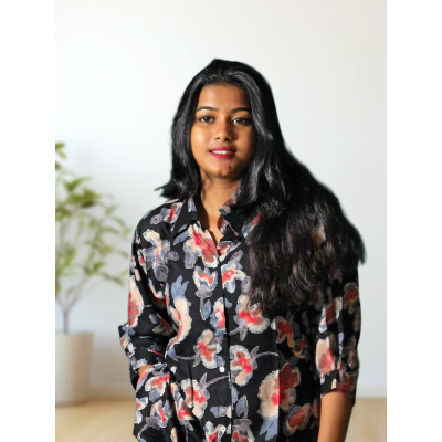Rayon mixed cotton black floral co-ord set for women