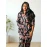 Rayon mixed cotton black floral co-ord set for women