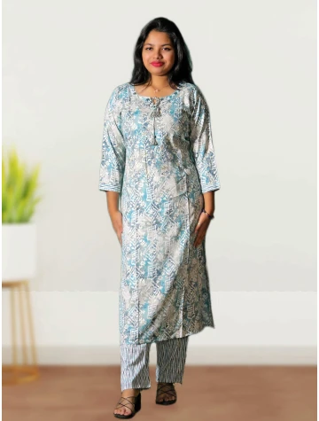 Two Piece Kurti Pant Set For Women  Two Piece Kurti Pant Set For Women data-sizes=
