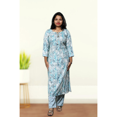 Two Piece Kurti Pant Set For Women