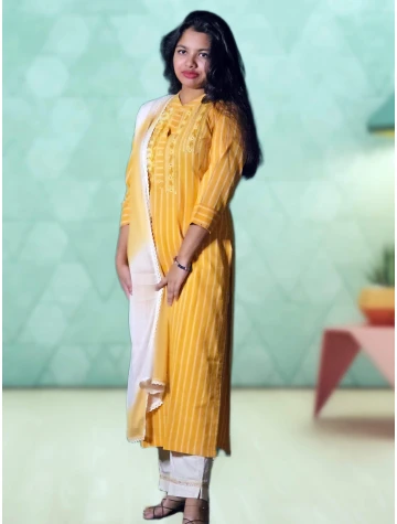 Linen Three Piece Salwar Suit For Women  Linen Three Piece Salwar Suit For Women data-sizes=