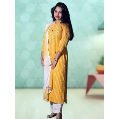 Linen Three Piece Salwar Suit For Women