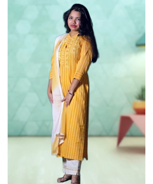 Linen Three Piece Salwar Suit For Women