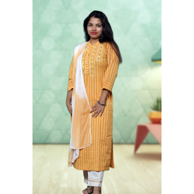 Linen Three Piece Salwar Suit For Women