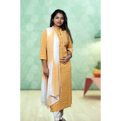 Linen Three Piece Salwar Suit For Women