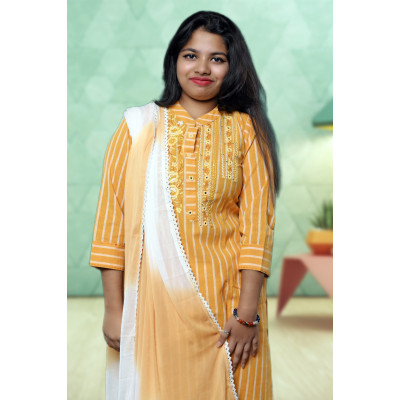 Linen Three Piece Salwar Suit For Women