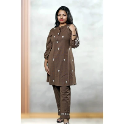 Linen Hand Embroidered Special Co-ords  For Women