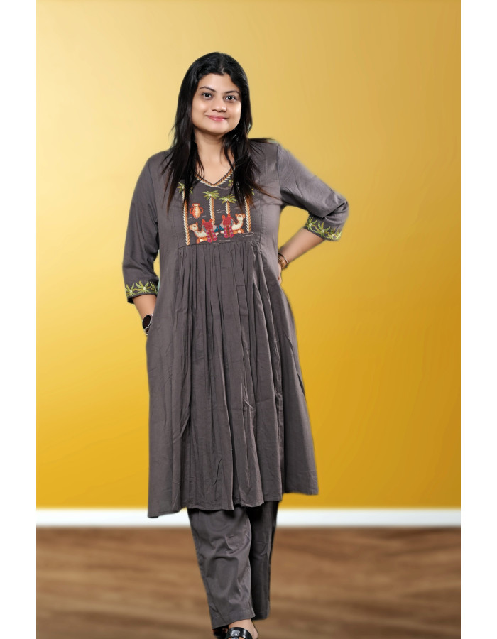 Pure Cotton Kurti Co-ord Set For Women