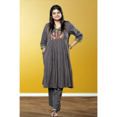 Pure Cotton Kurti Co-ord Set For Women