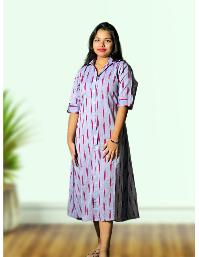 Cotton Ikkat One Piece Set For Women