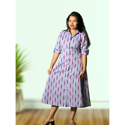 Cotton Ikkat One Piece Set For Women