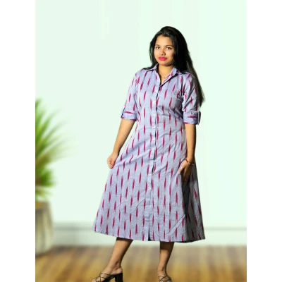 Cotton Ikkat One Piece Set For Women
