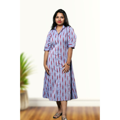Cotton Ikkat One Piece Set For Women