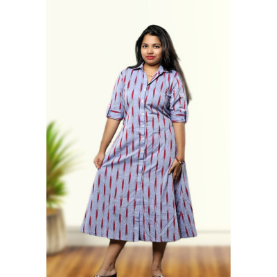 Cotton Ikkat One Piece Set For Women