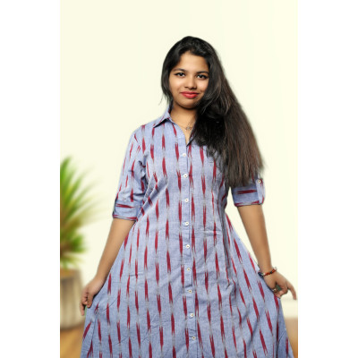 Cotton Ikkat One Piece Set For Women