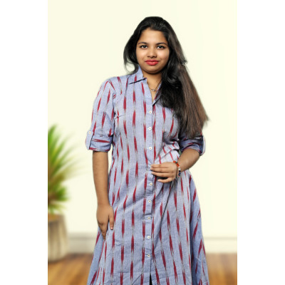 Cotton Ikkat One Piece Set For Women