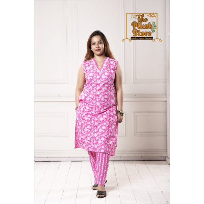 Pure Cotton Kurti Pant Set For Women