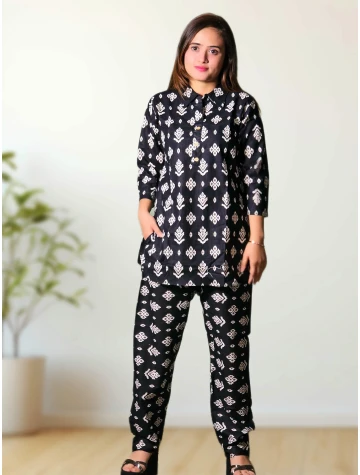 Pure Cotton Co-ord Set For Women  Pure Cotton Co-ord Set For Women data-sizes=