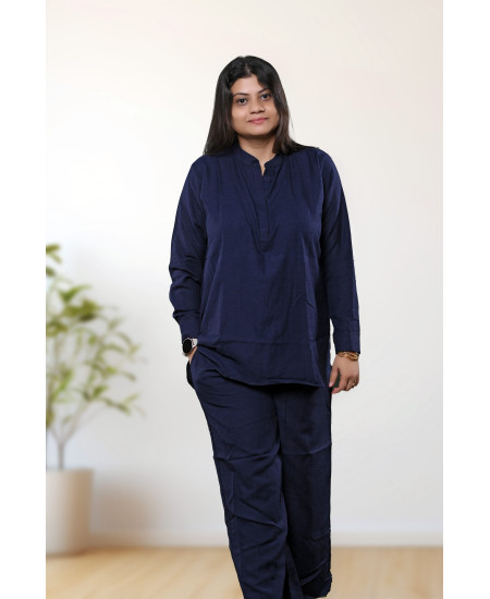 Pure Linen Full Sleeve Co-ord Set For Women