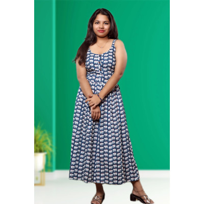 Pure Cotton Noodle Strap Dress For Women