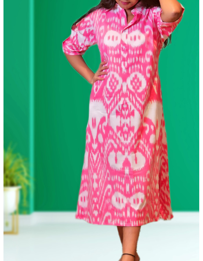 A model wearing A-line Pink Dress For Women A model wearing A-line Pink Dress For Women