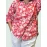 Red Floral Printed Cotton Shirt For Women