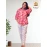Red Floral Printed Cotton Shirt For Women
